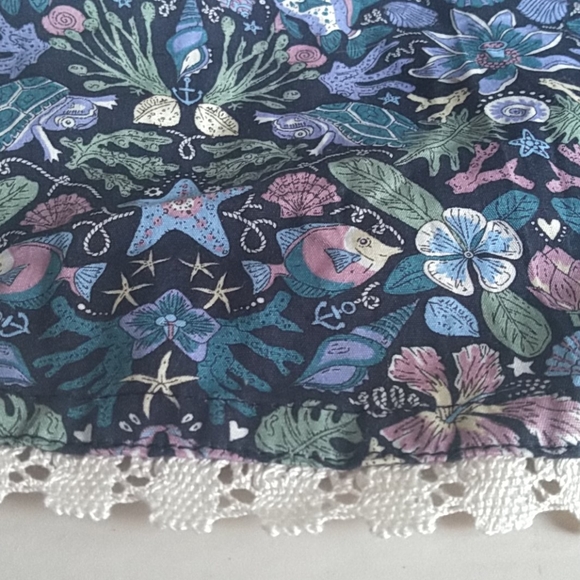 Popies St. Barth’s Liberty Fabrics cotton print shorts w lace trim Women XS NWT - Picture 2 of 5
